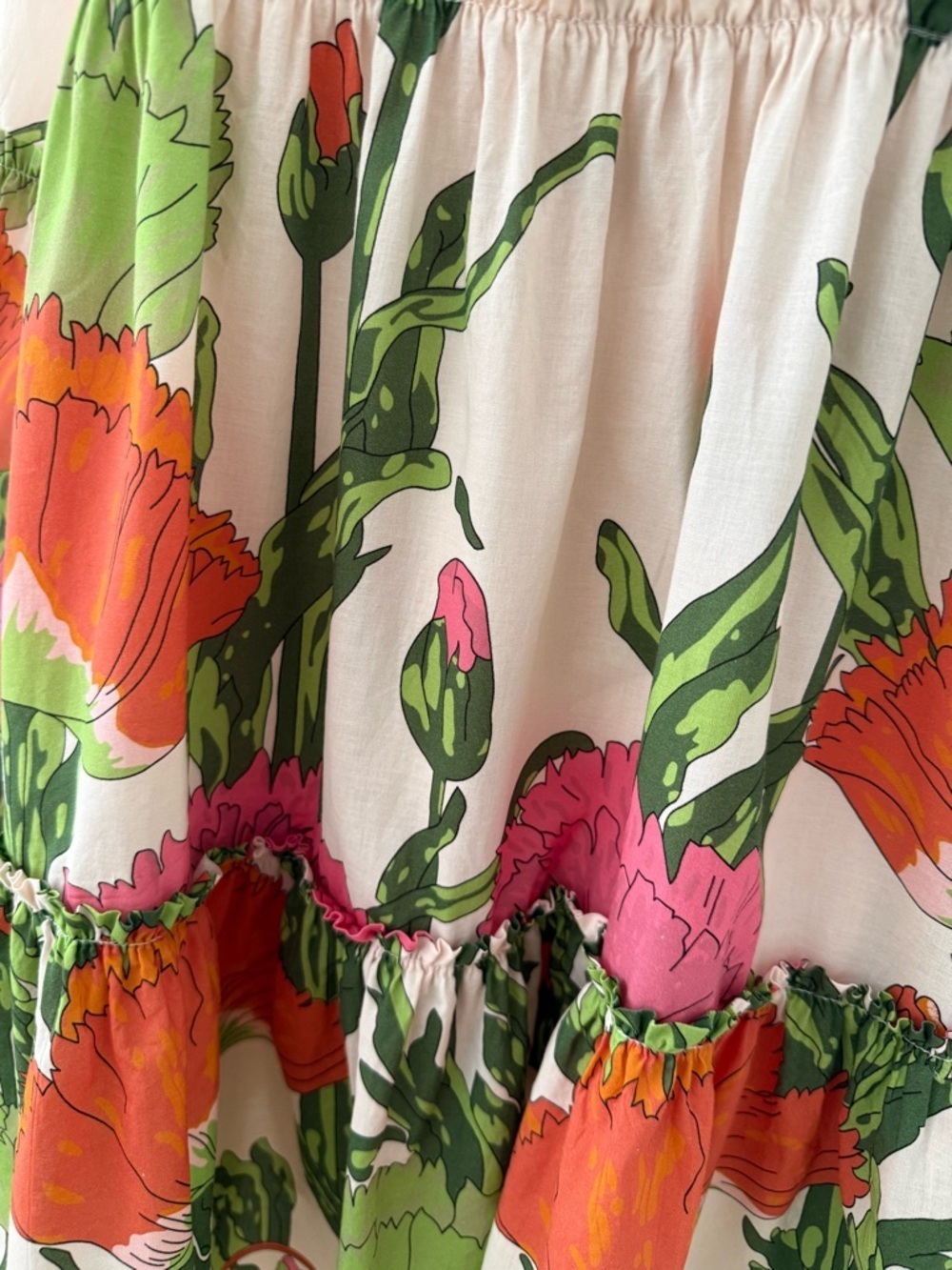 JB by JULIE BROWN ‘White Lotus’ Floral Ruffle Bell Sleeve Tiered Dress - Picture 12 of 16